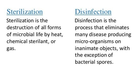 Difference Between Disinfection And Sterilization