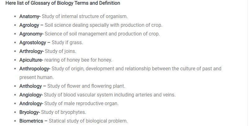 What Are The Definitions Of Biology